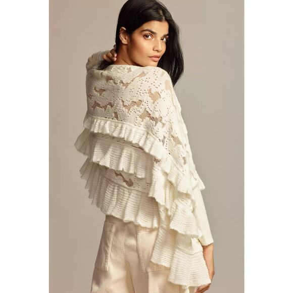 Anthropologie Oversized Ruffle Sweater - Picture 2 of 7